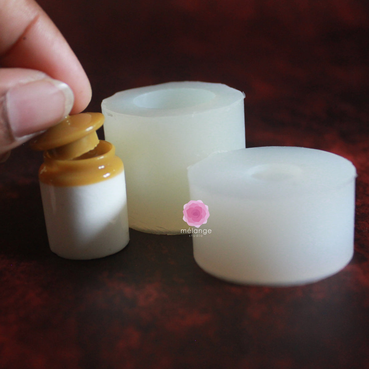 Resin miniature pickle jar moulds in multiple sizes with open lid variants for dollhouse and diorama displays